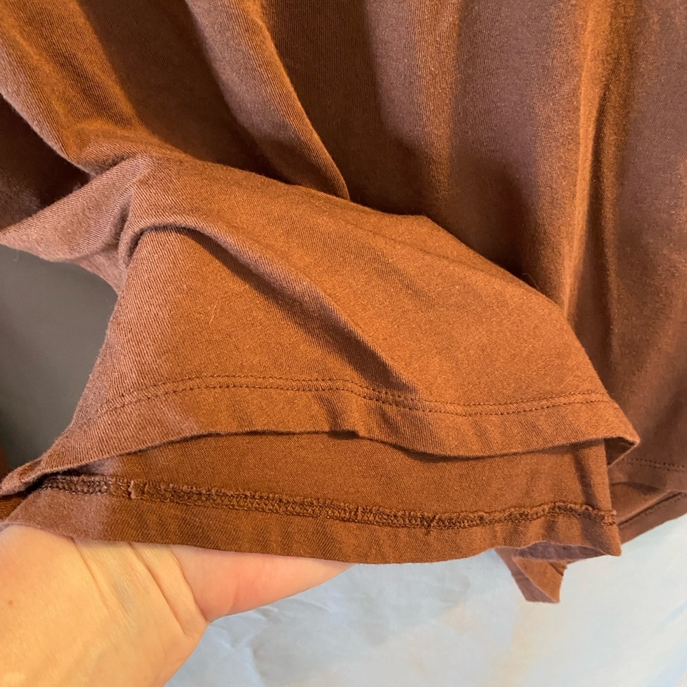 Terra & Sky Long Sleeve V-Neck Top in Rust Brown - Picture 4 of 5
